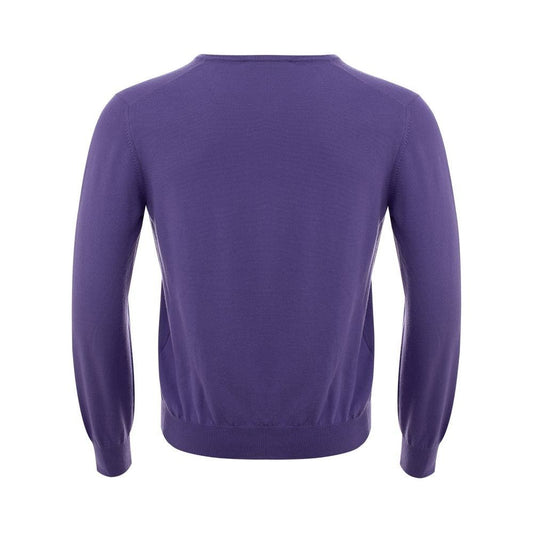 Gran Sasso Elegant Purple Wool Sweater for Discerning Men Gran Sasso