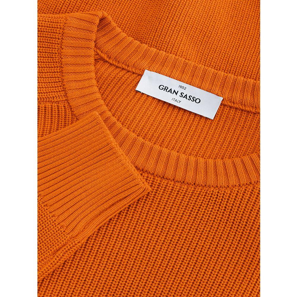 Gran Sasso Italian Cotton Chic Orange Sweater Gran Sasso