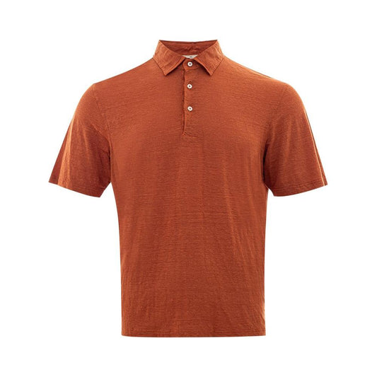 Gran Sasso Elegant Linen Polo Shirt in Sophisticated Brown Gran Sasso