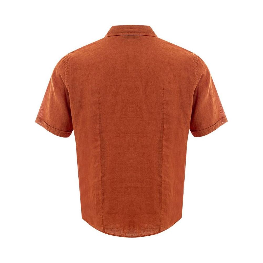 Gran Sasso Elegant Linen Brown Shirt for Men Gran Sasso