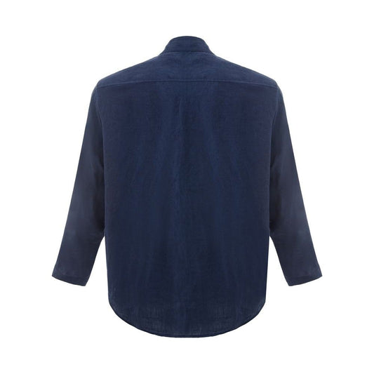 Emporio Armani Elegant Blue Linen Men's Jacket Emporio Armani