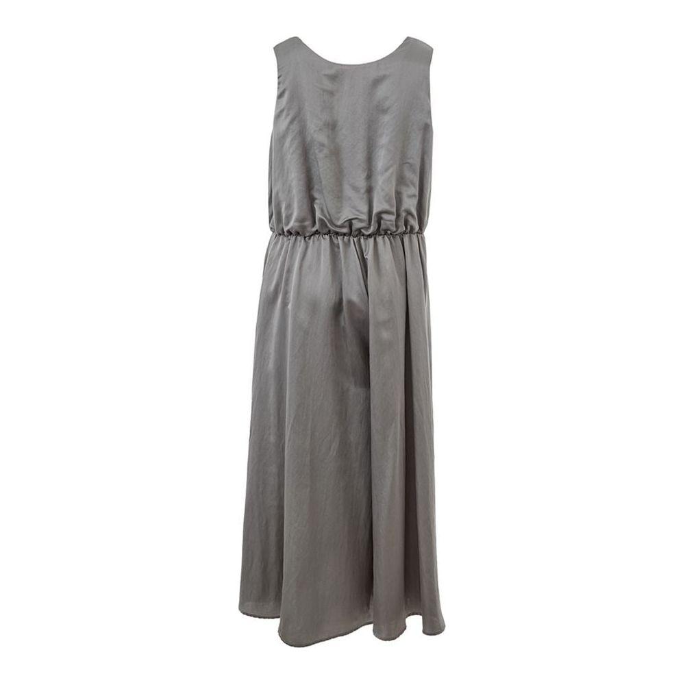 Lardini Elegant Silk Gray Dress - Timeless Elegance Lardini