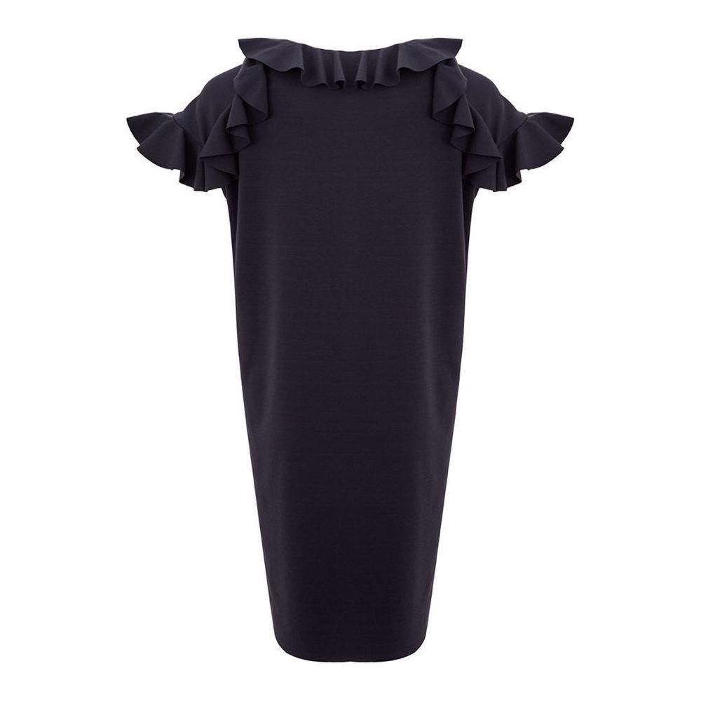 Lardini Elegant Black Viscose Dress Lardini