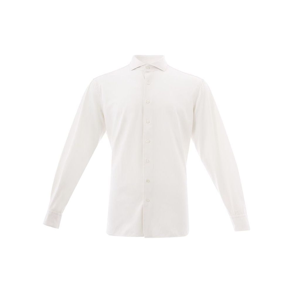 Lardini Elegant White Cotton Men's Shirt Lardini