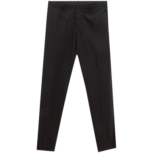 Dolce & Gabbana Sleek Black Wool Trousers for Men Dolce & Gabbana