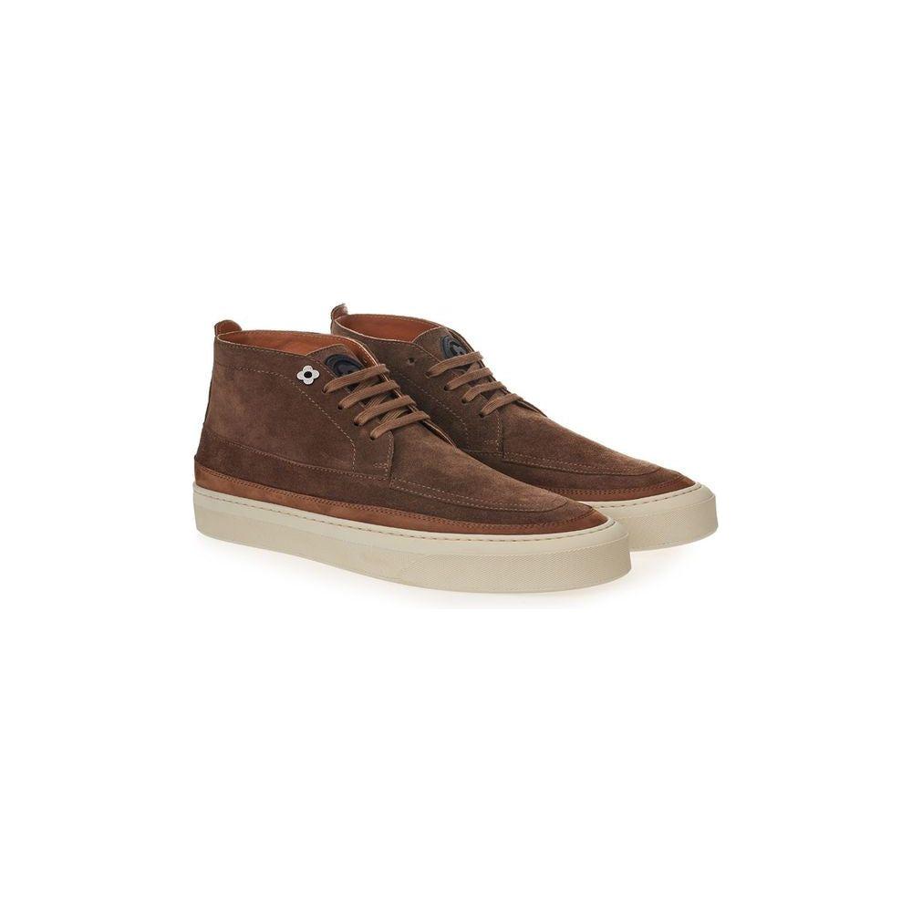 Lardini Elegant Suede Sneakers in Rich Brown Lardini