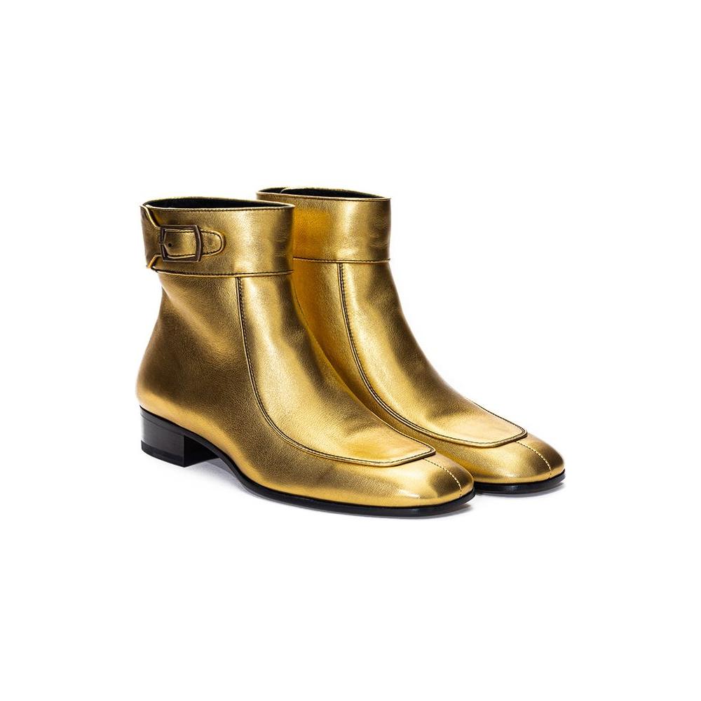 Saint Laurent Gold Leather Boot Saint Laurent