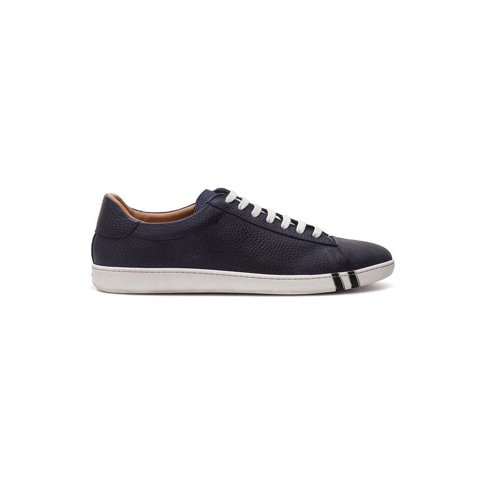 Bally Elegant Blue Leather Sneakers For Men Bally