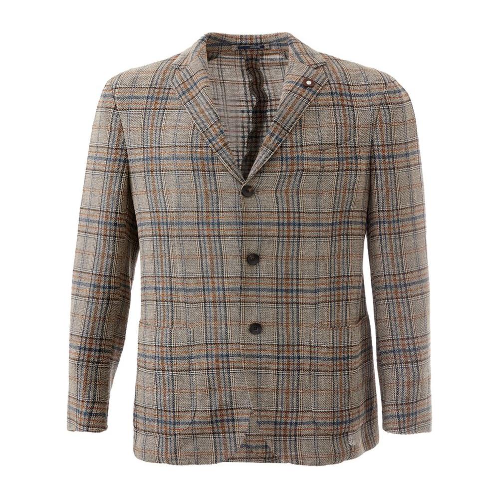 Lardini Elegant Multicolor Linen Jacket Lardini