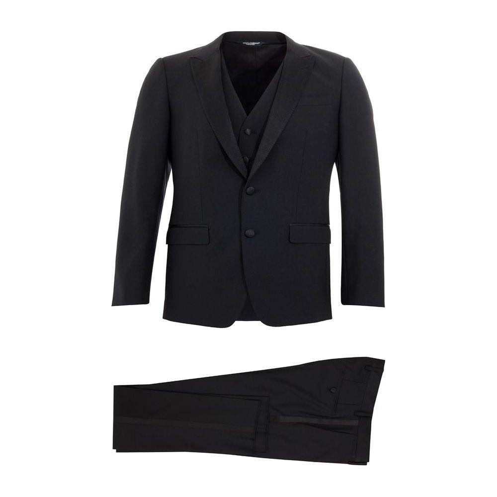 Dolce & Gabbana Elegant Black Wool Men's Suit Dolce & Gabbana