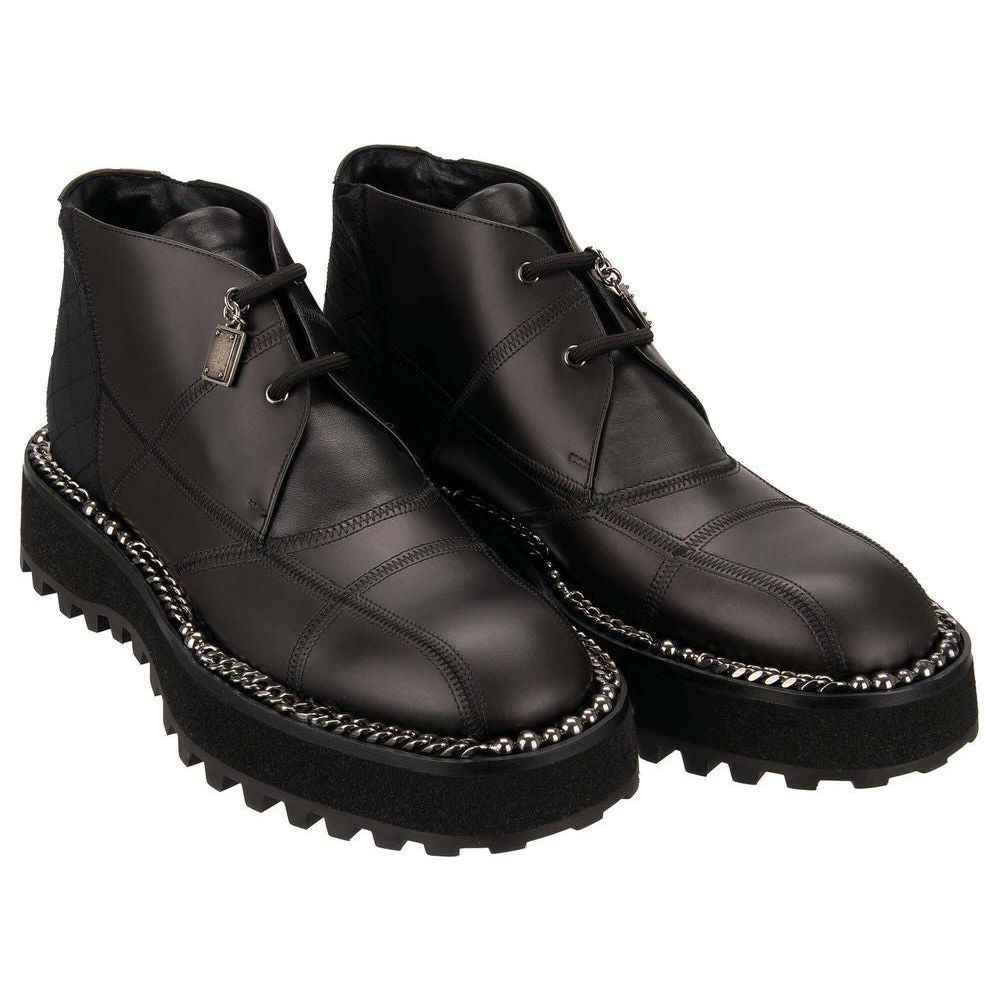 Dolce & Gabbana Black Leather Di Lambskin Boot Dolce & Gabbana