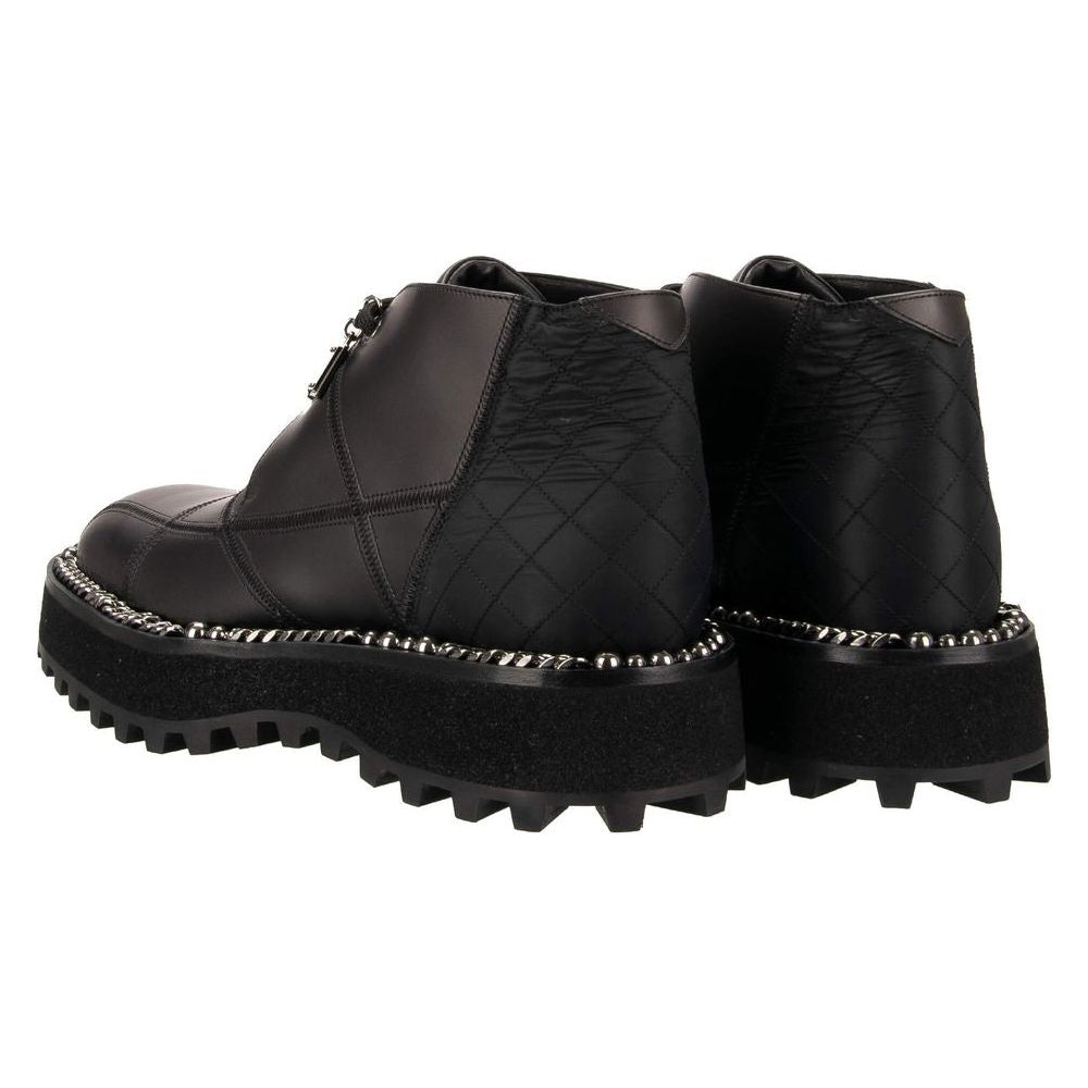 Dolce & Gabbana Black Leather Di Lambskin Boot Dolce & Gabbana