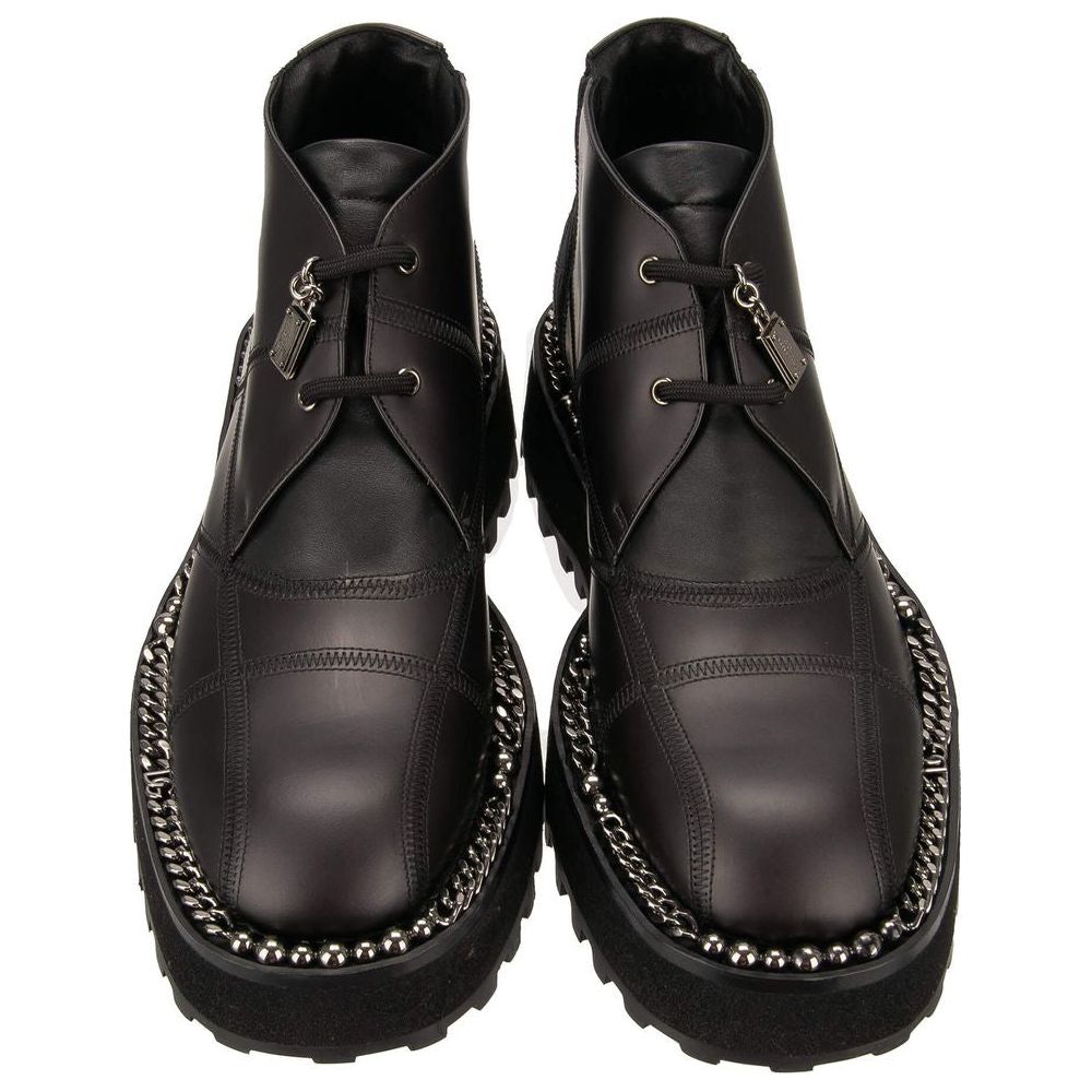 Dolce & Gabbana Black Leather Di Lambskin Boot Dolce & Gabbana