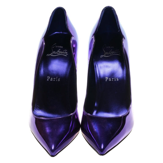 Christian Louboutin Hot Chick 100 Purple Mirrored Patent Leather High Heel Pumps Christian Louboutin