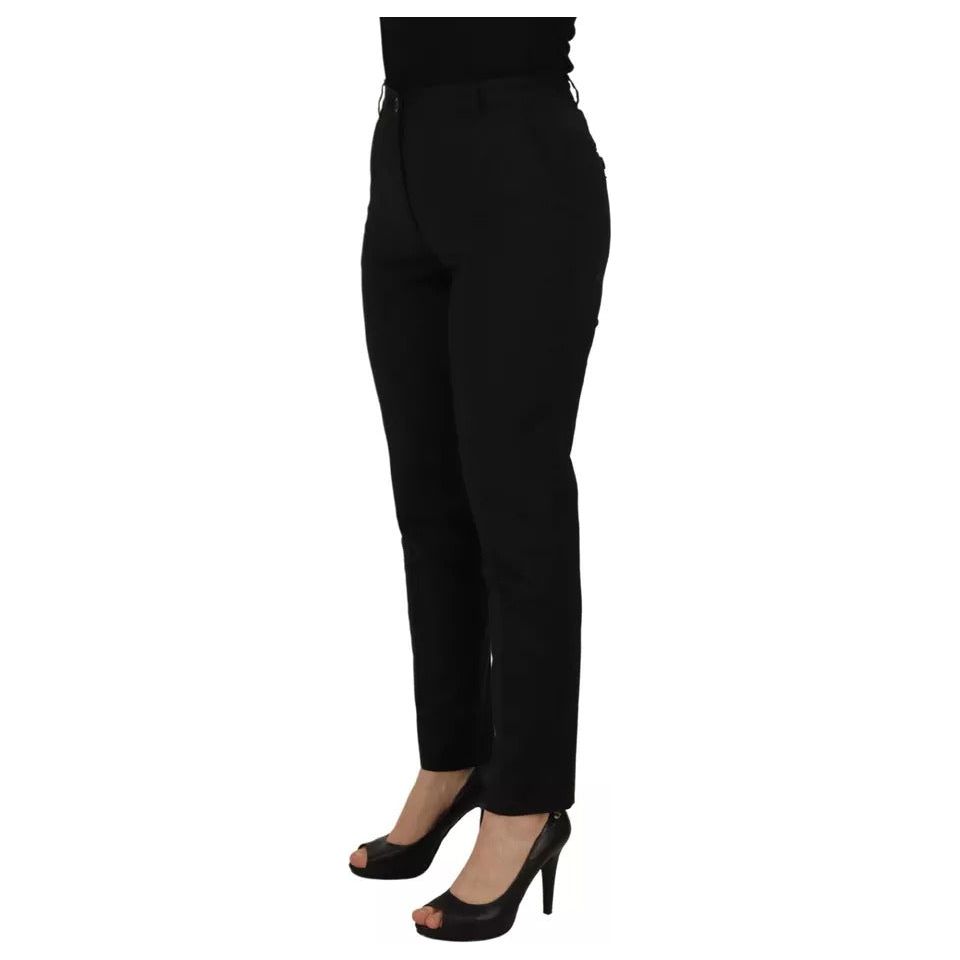 Black High Waist Tapered Trouser Pants