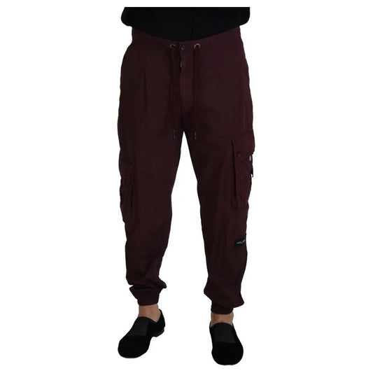 Bordeaux Cargo Jogger Trouser Cotton Pants