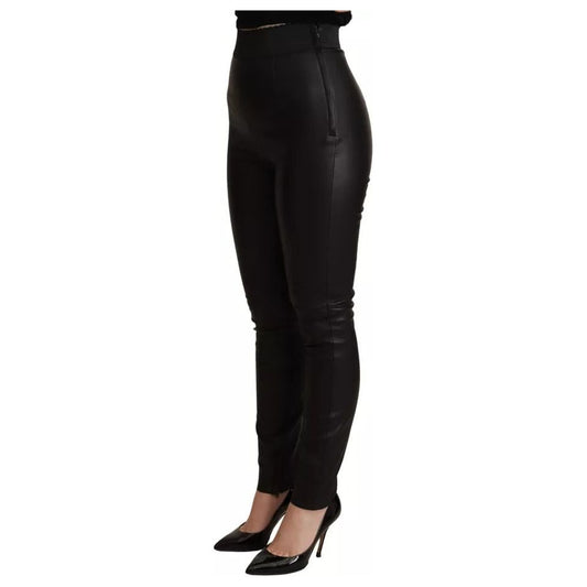 Dolce & Gabbana Black Skinny Leggings Leather Pants Dolce & Gabbana