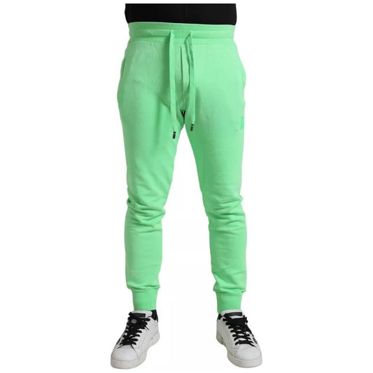 Neon Green Cotton Stretch Jogger Sweatpants Pants