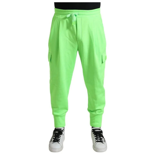 Neon Green Polyester Jogger Sweatpants Pants