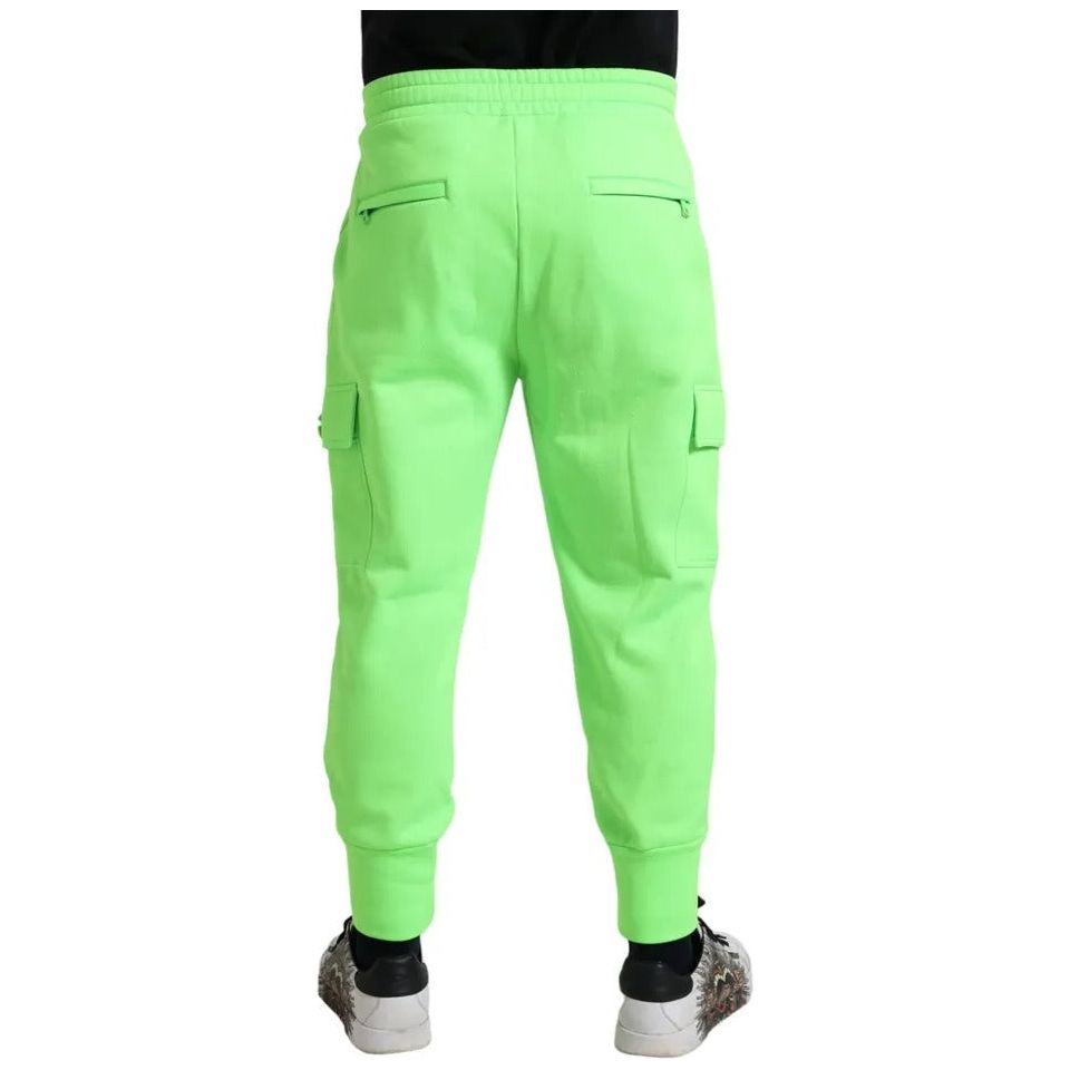 Neon Green Polyester Jogger Sweatpants Pants