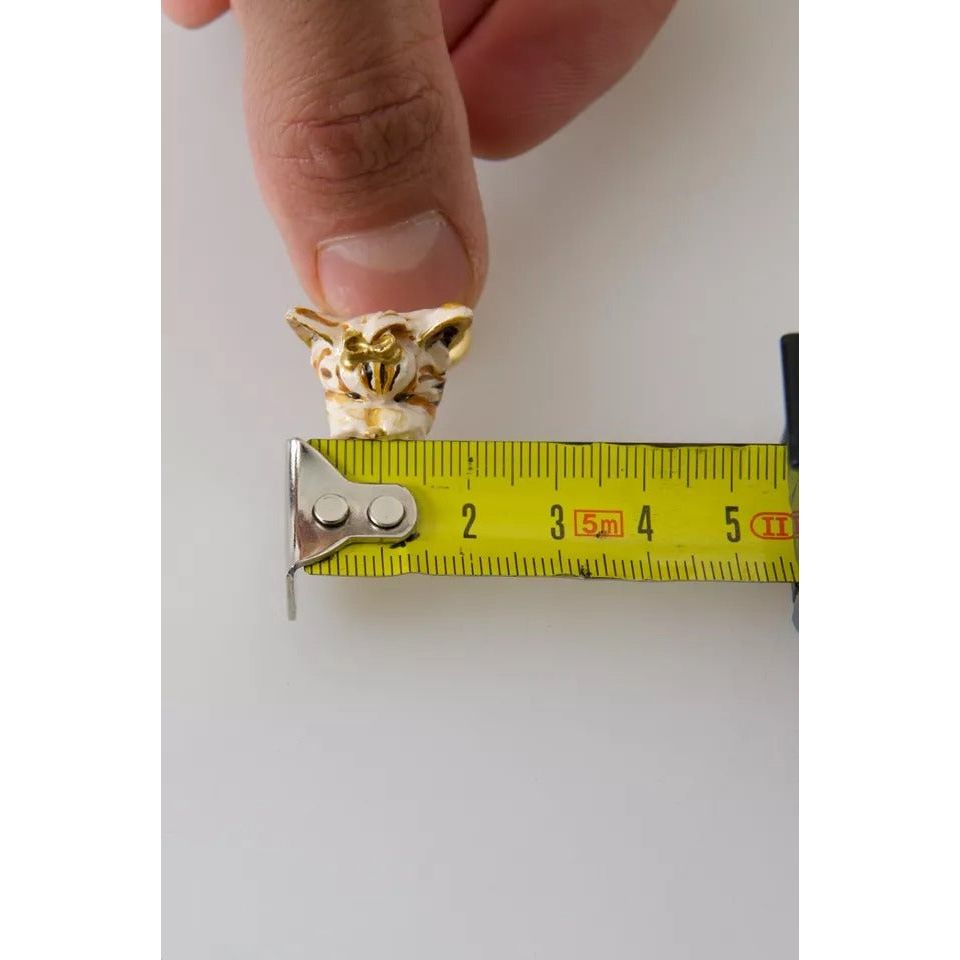 Gold Brass Resin Beige Dog Pet Accessory Ring