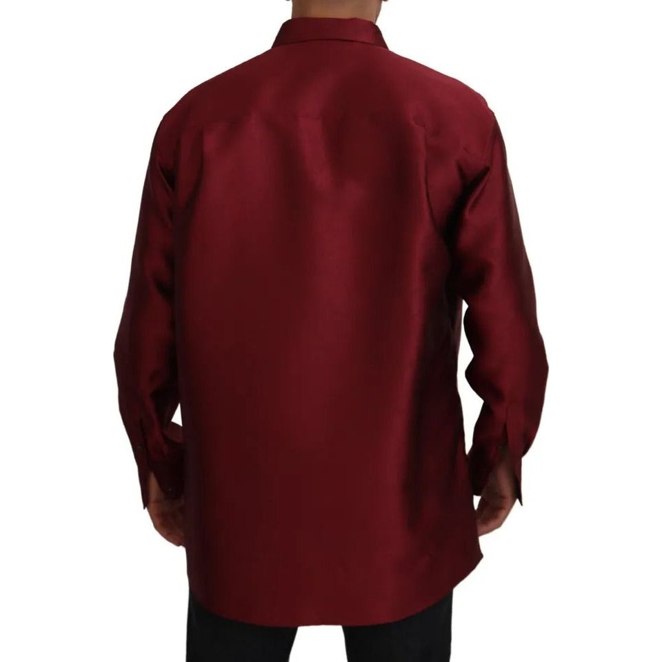 Bordeaux Cotton Long Sleeve Men Formal Shirt