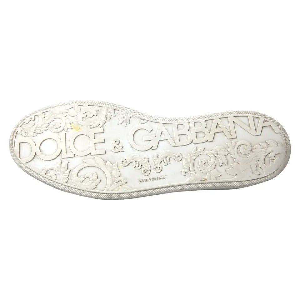 Dolce & Gabbana White Leather Lace Up Sneakers Saint Tropez Shoes Dolce & Gabbana