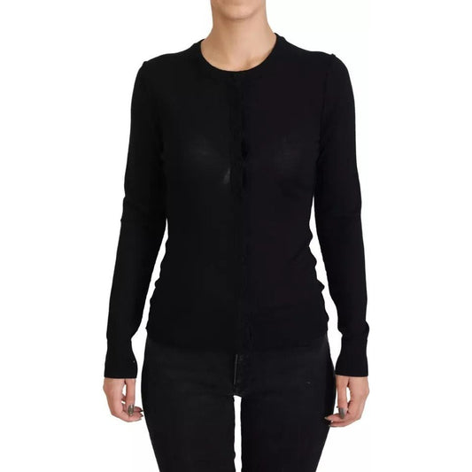 Dolce & Gabbana Black Long Sleeve Blouse Sweater Dolce & Gabbana