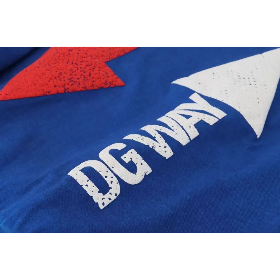 Dolce & Gabbana Blue DGWAY Cotton Crewneck Pullover Sweater Dolce & Gabbana