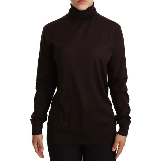 Dolce & Gabbana Brown Cashmere Turtle Neck Pullover Sweater Dolce & Gabbana