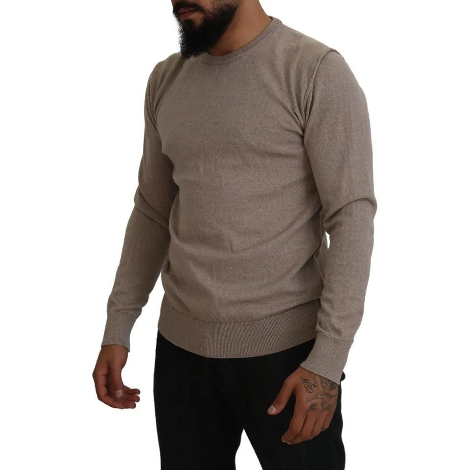 Dolce & Gabbana Brown Virgin Wool Crew Neck Pullover Sweater Dolce & Gabbana