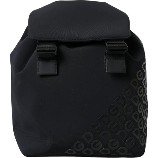 Black Neoprene Nylon DG Logo School Backpack Bag