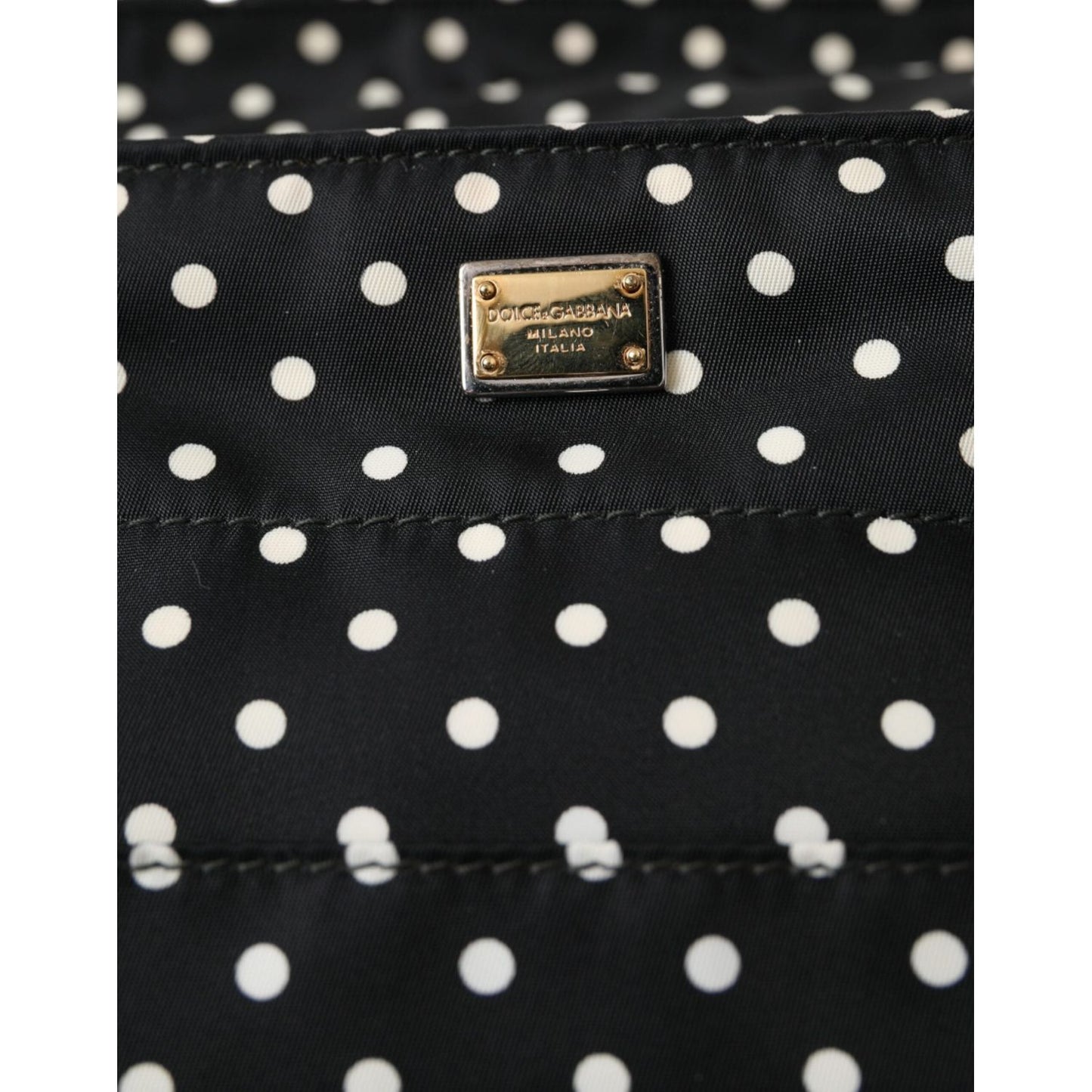 Dolce & Gabbana Black Polka Dot Changing Mat Baby Duffle Bag Dolce & Gabbana