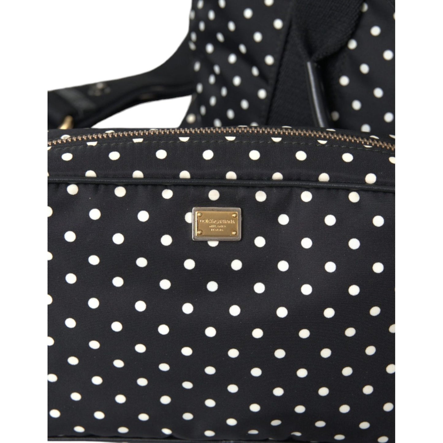 Dolce & Gabbana Black Polka Dot Changing Mat Baby Duffle Bag Dolce & Gabbana