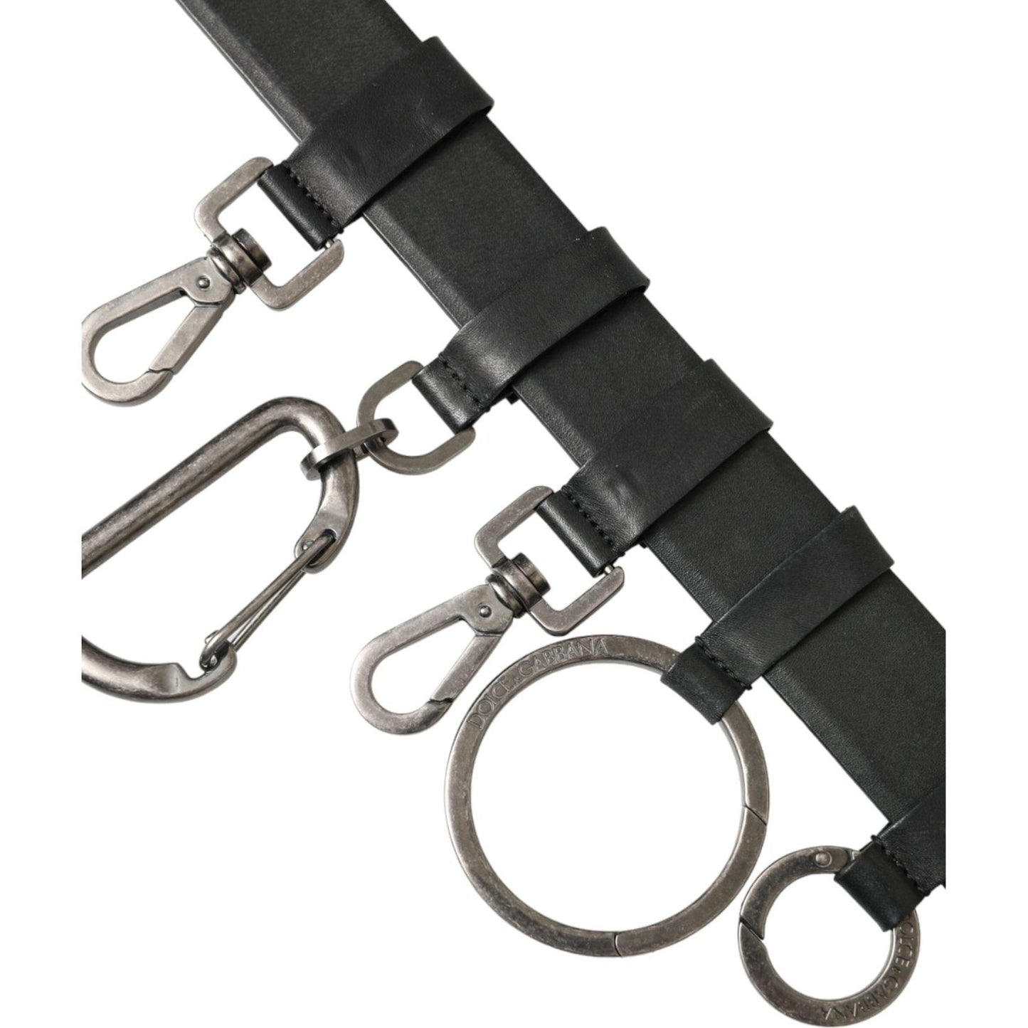 Dolce & Gabbana Black Calf Leather Silver Metal Buckle Belt Dolce & Gabbana