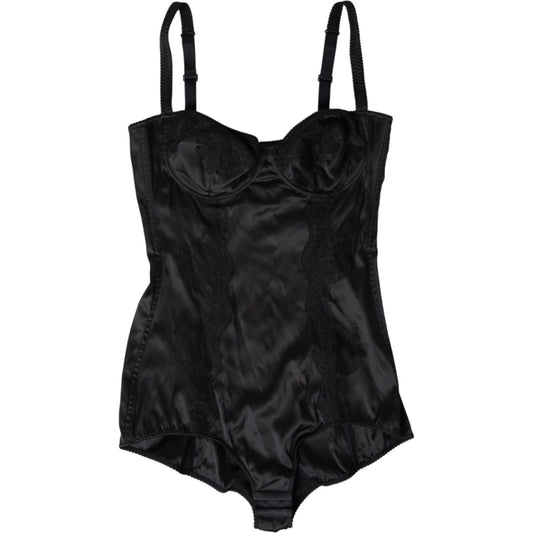 Dolce & Gabbana Black Lace Silk Stretch One Piece Beachwear Bikini Dolce & Gabbana