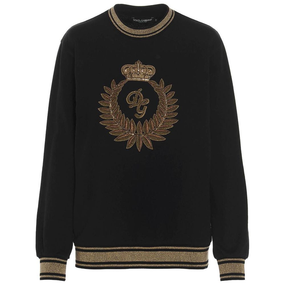 Dolce & Gabbana Black Cotton Sweater Dolce & Gabbana