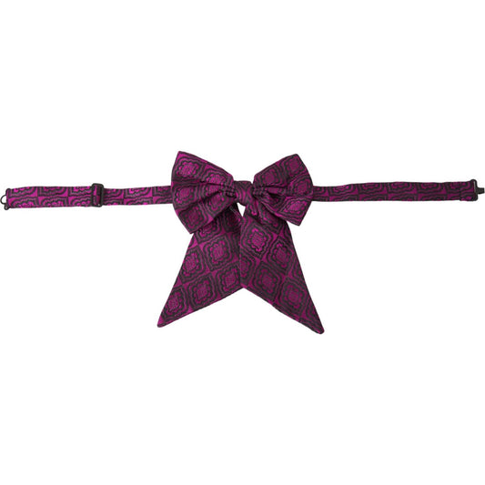 Dolce & Gabbana Purple Ribbon Silk Adjustable Neck Men Bow Tie Dolce & Gabbana