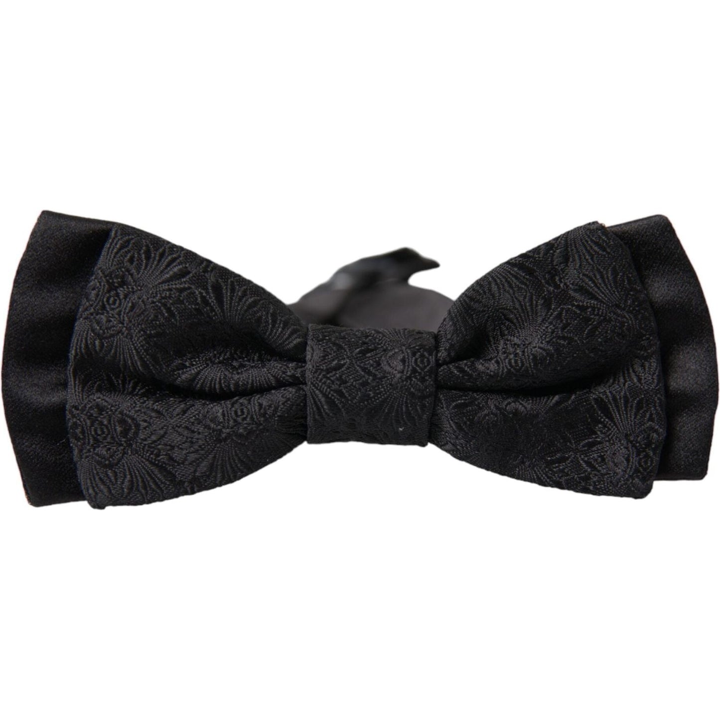 Dolce & Gabbana Black Brocade Silk Adjustable Neck Men Bow Tie Dolce & Gabbana