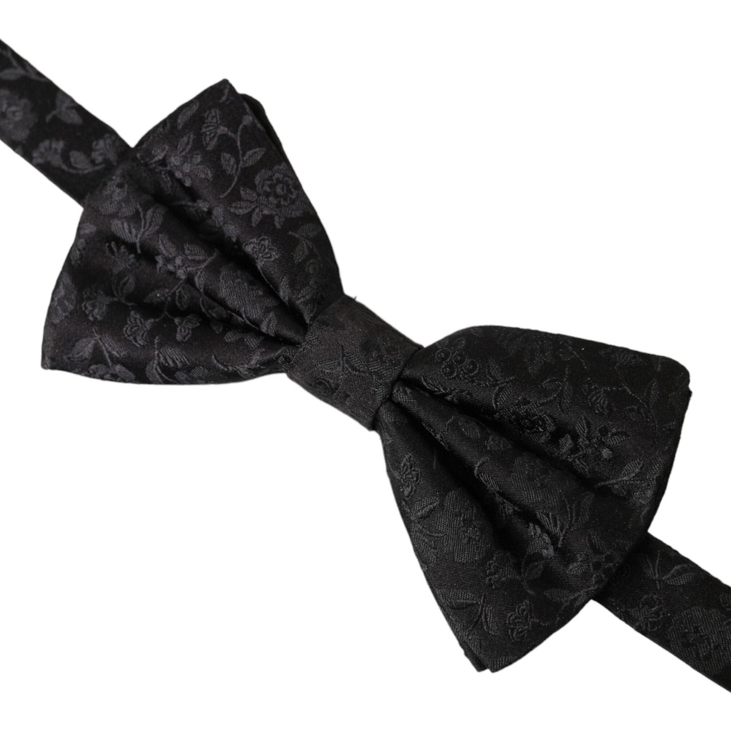 Dolce & Gabbana Black Brocade Silk Adjustable Neck Men Bow Tie Dolce & Gabbana