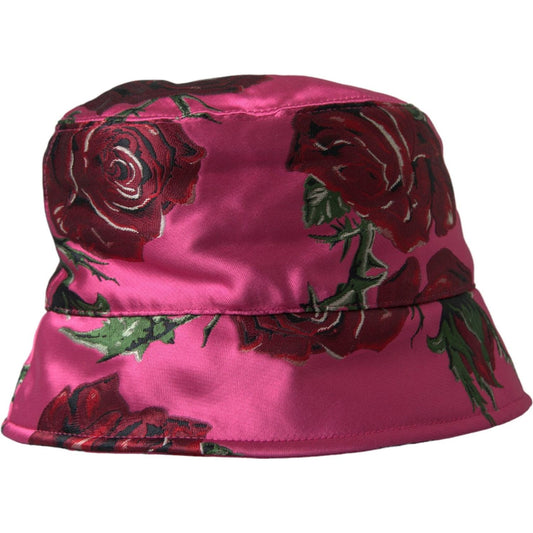 Pink Floral Cap Cotton Bucket Hat Men