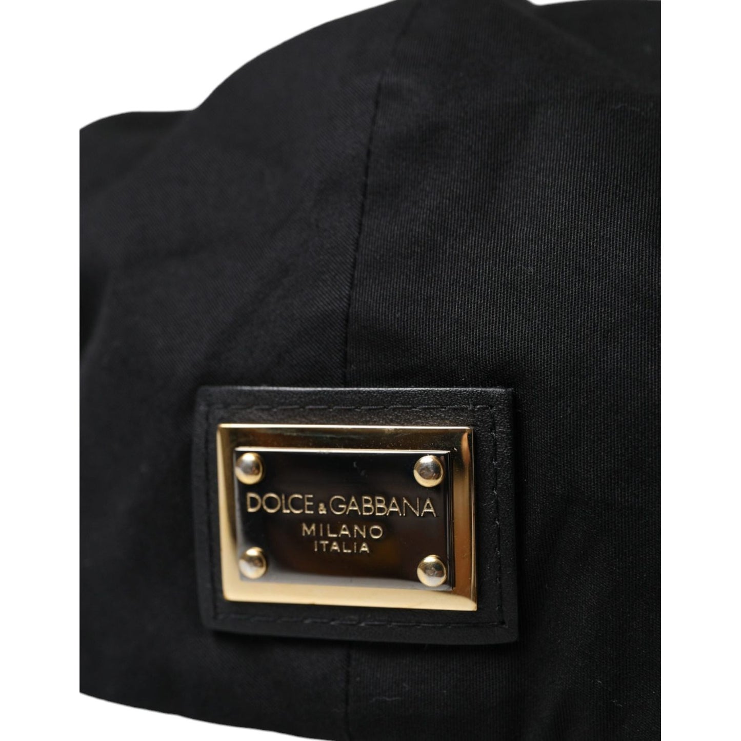 Dolce & Gabbana Black Cotton Blend Logo Newsboy Hat Men Dolce & Gabbana