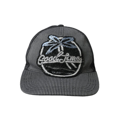 Dolce & Gabbana Black Cotton Embellished Baseball Hat Men
