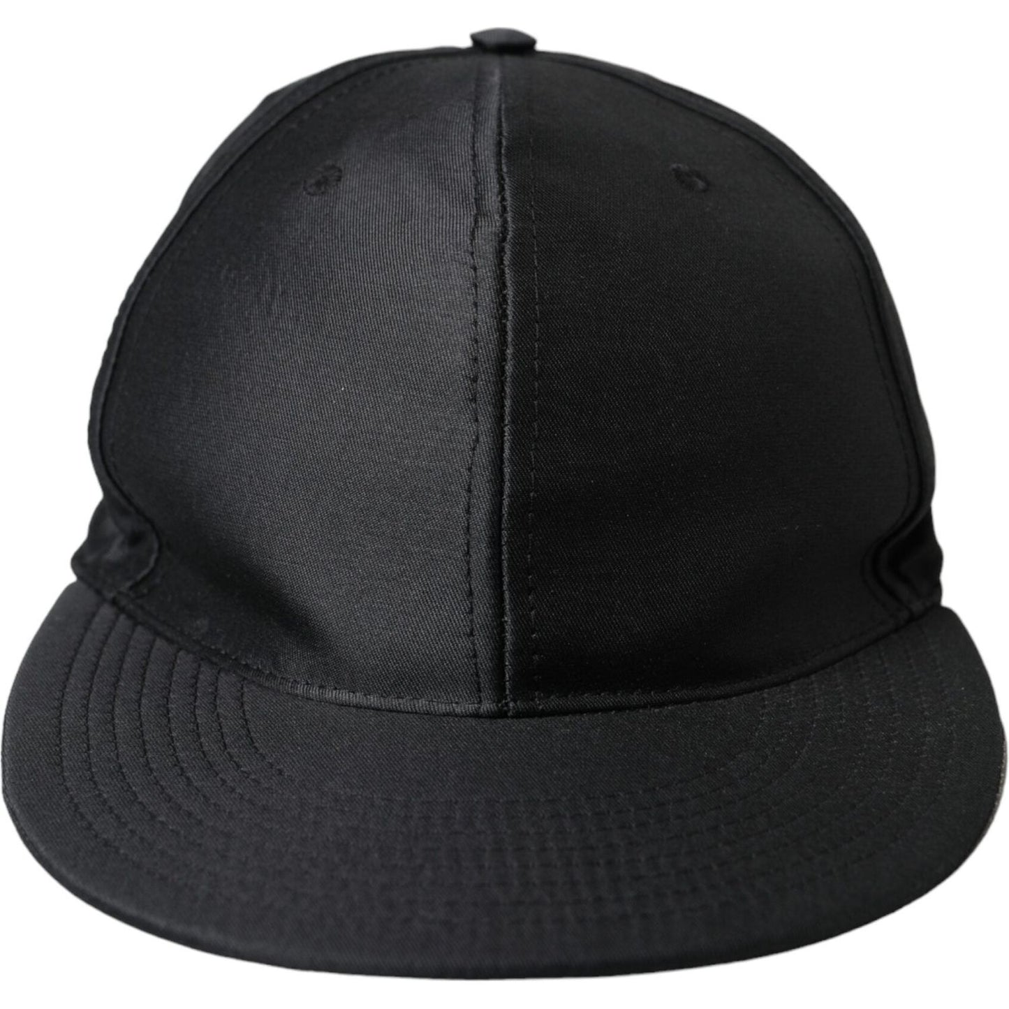 Dolce & Gabbana Black Silk Cotton Logo Baseball Hat Men Dolce & Gabbana