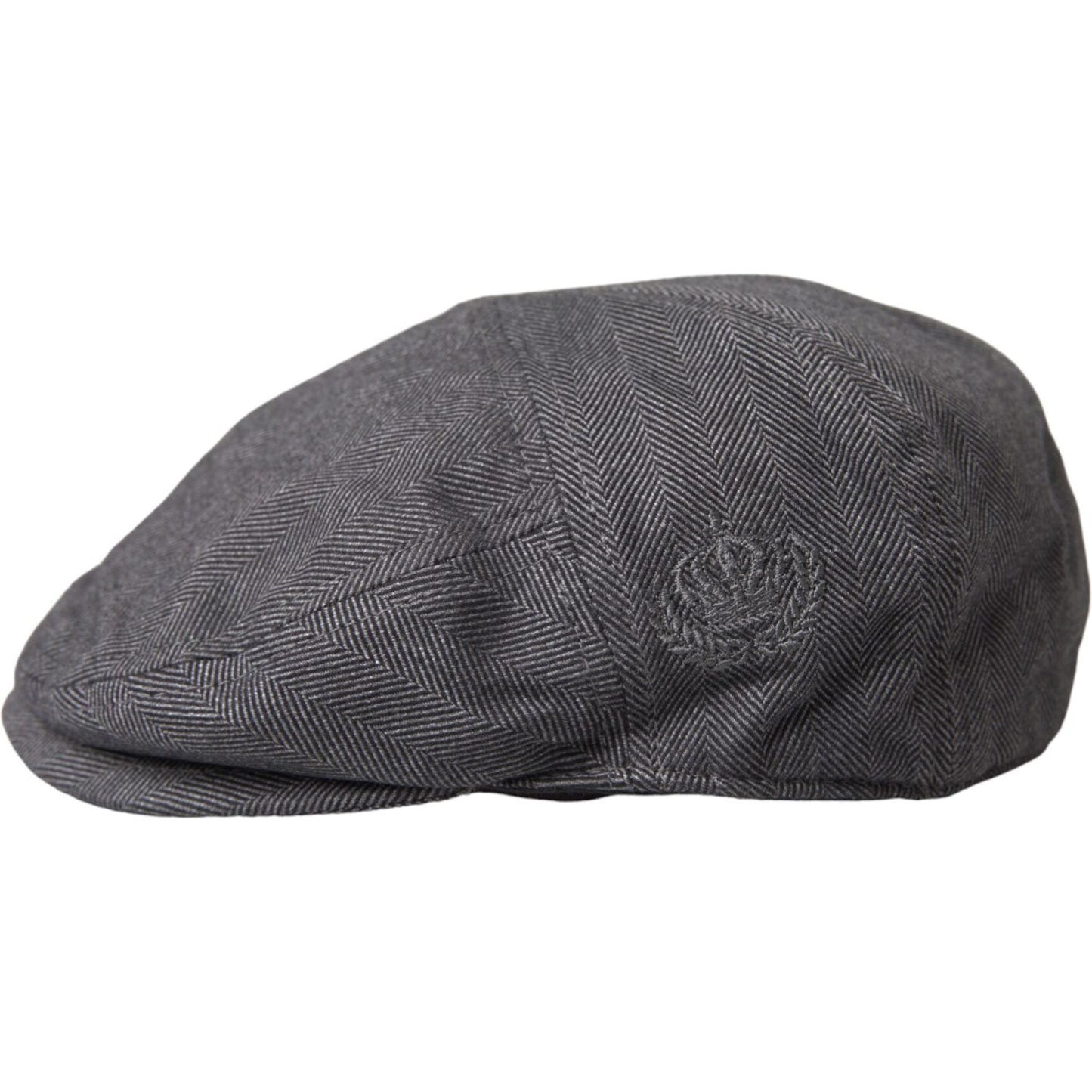 Dolce & Gabbana Gray Herringbone Crown Newsboy Hat Men Dolce & Gabbana