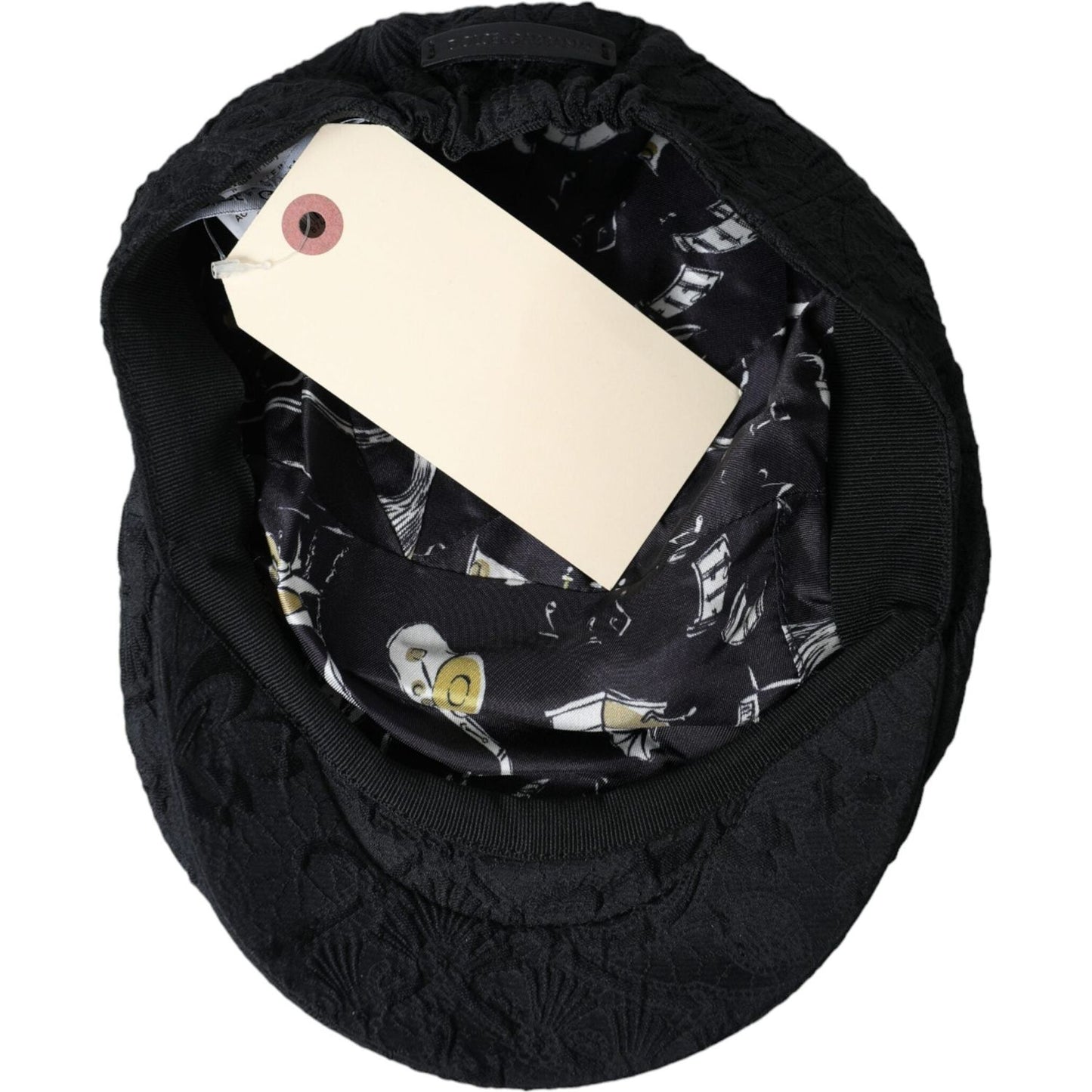 Dolce & Gabbana Black Floral Brocade Newsboy Hat Men Dolce & Gabbana