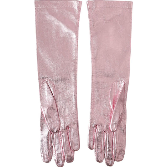 Pink Laminated Logo Mid Arm Length Gloves