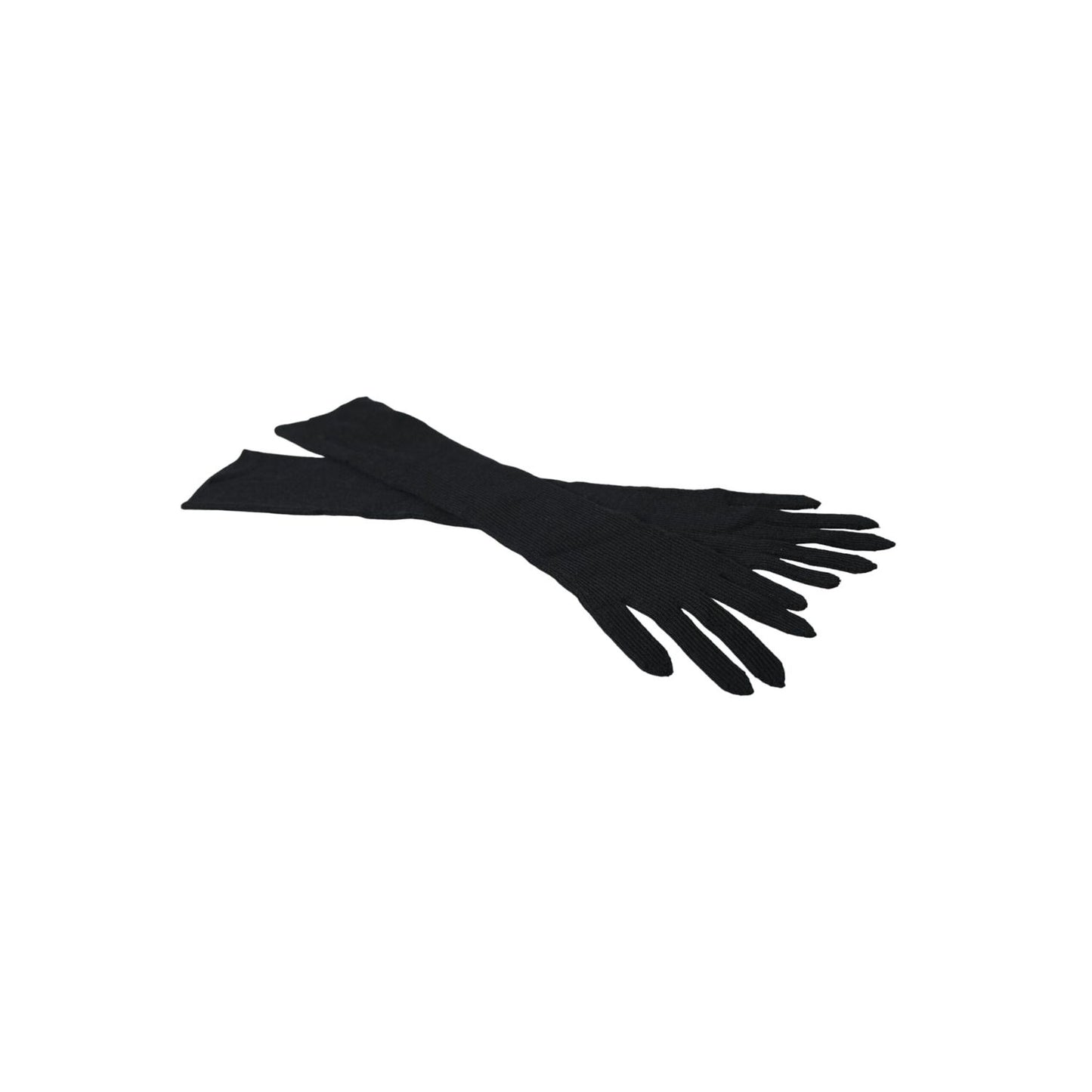 Dolce & Gabbana Black Cashmere Knitted Elbow Length Gloves