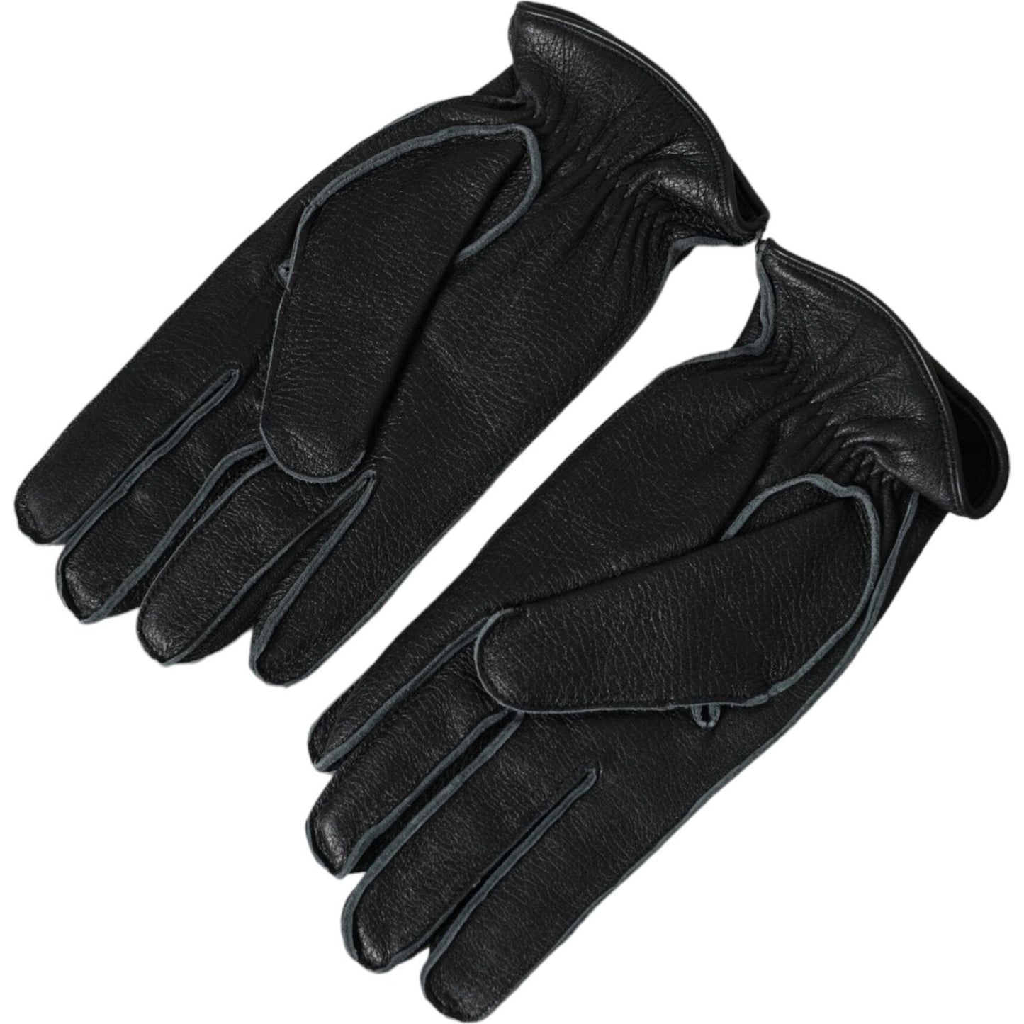 Dolce & Gabbana Black Deer Leather Wrist Length Gloves Dolce & Gabbana