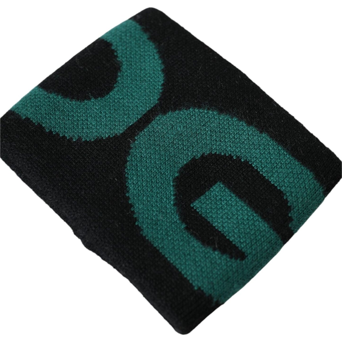 Dolce & Gabbana Black Green Wool Logo #DGMILLENNIALS Wristband Dolce & Gabbana